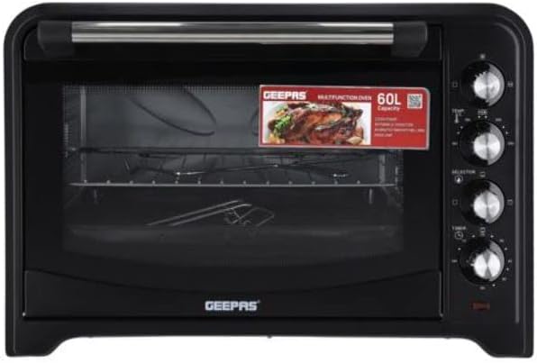 Geepas Electric Oven with Convection Oven and Grill, 60 Liter, Black - GO34018