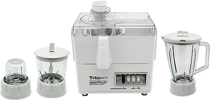 Twomax 500W Juicer Extractor With Unbreakable Blender And Mills (White) TM-410