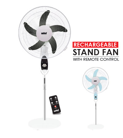 Sanford Rechargeable Stand Fan - 18 Inch - SF6600RSFN with Remote