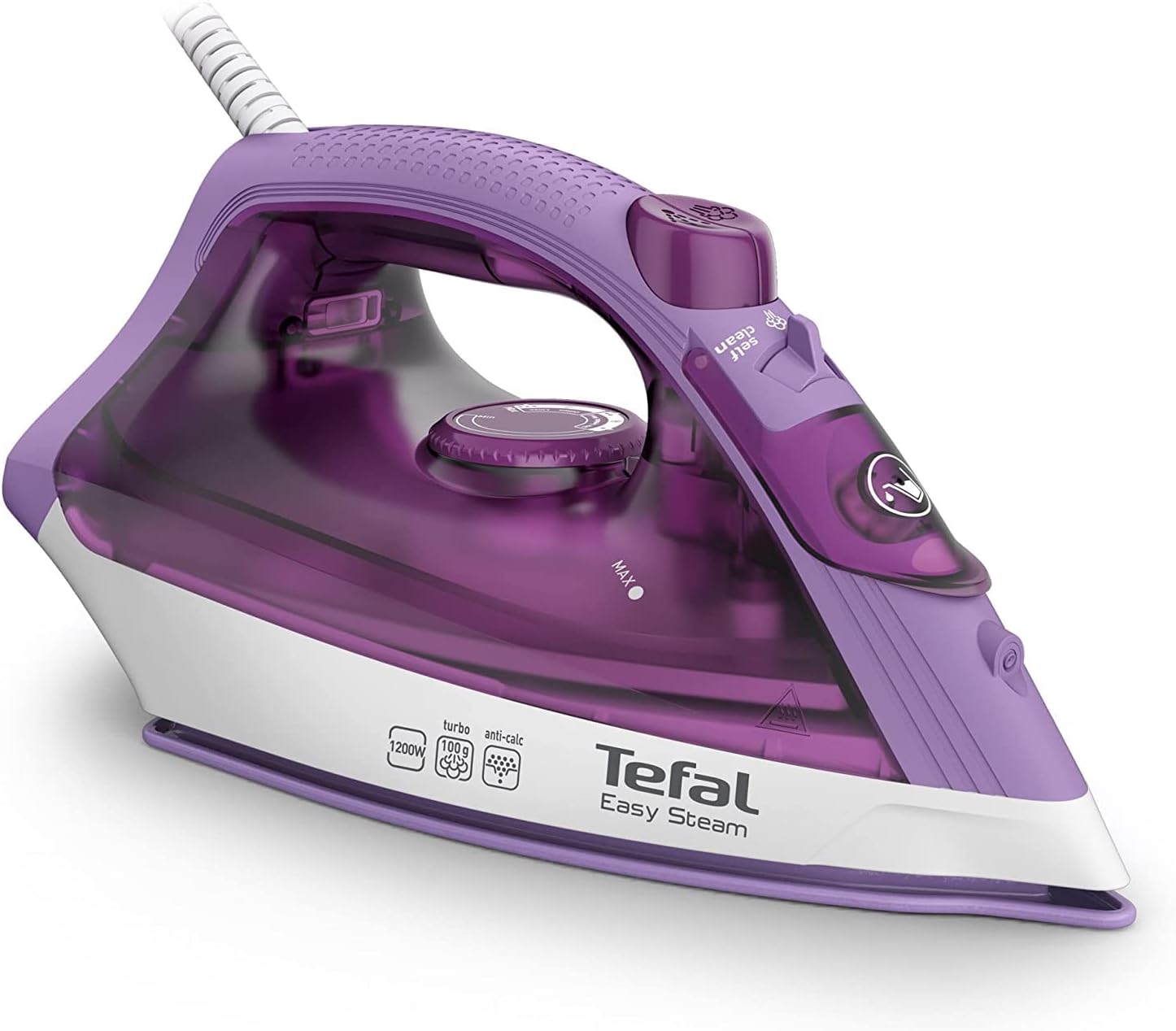 Tefal steam iron with continuous steam flow of 100 g/min, 1200 W capacity - 220 ml - 50/60 Hz - Easy Steam FV1953M0