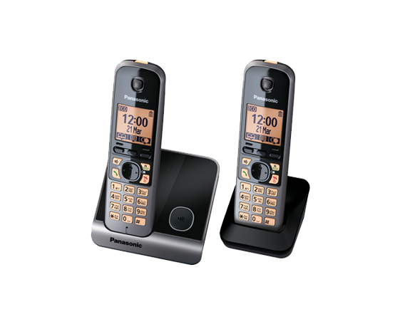 باناسونيك هاتف لاسلكي عبوة مزدوجة KX-TG6712 DECT، صنع في ماليزيا