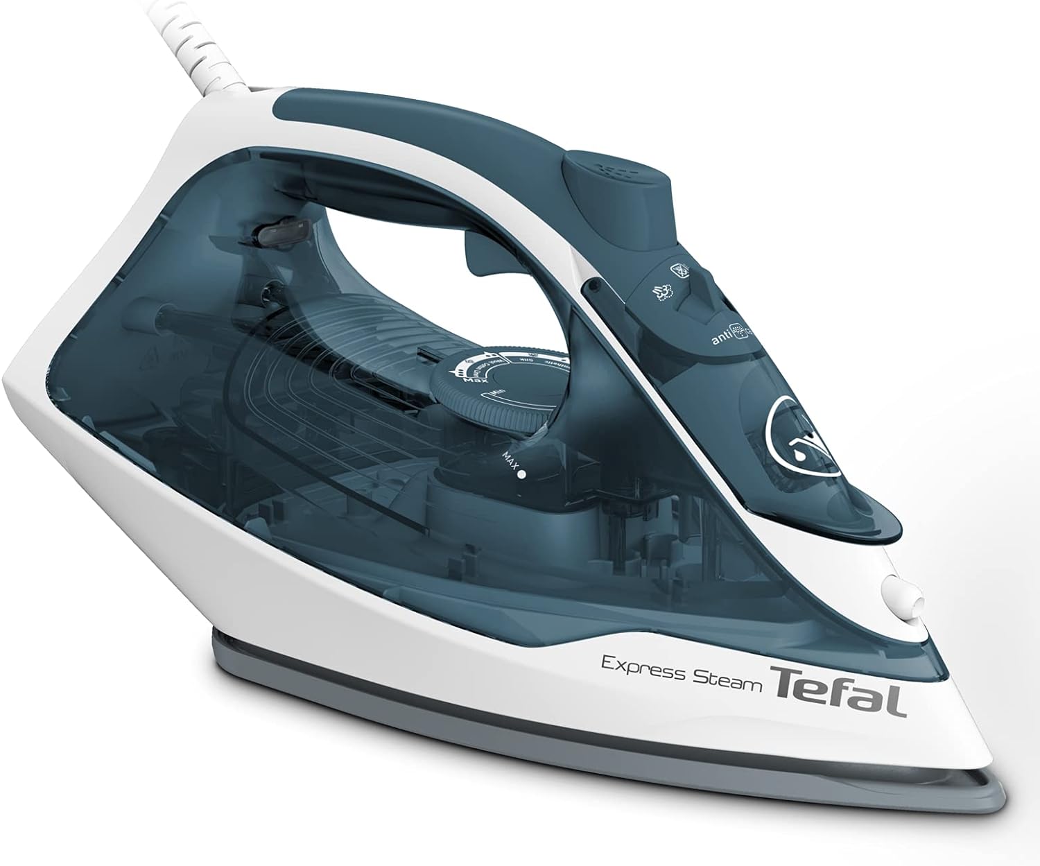 Tefal steam iron with continuous steam flow of 210 g/min with boost for thick fabrics - 2400 W capacity - 270 ml - 50/60 Hz - Express Steam FV2831M0