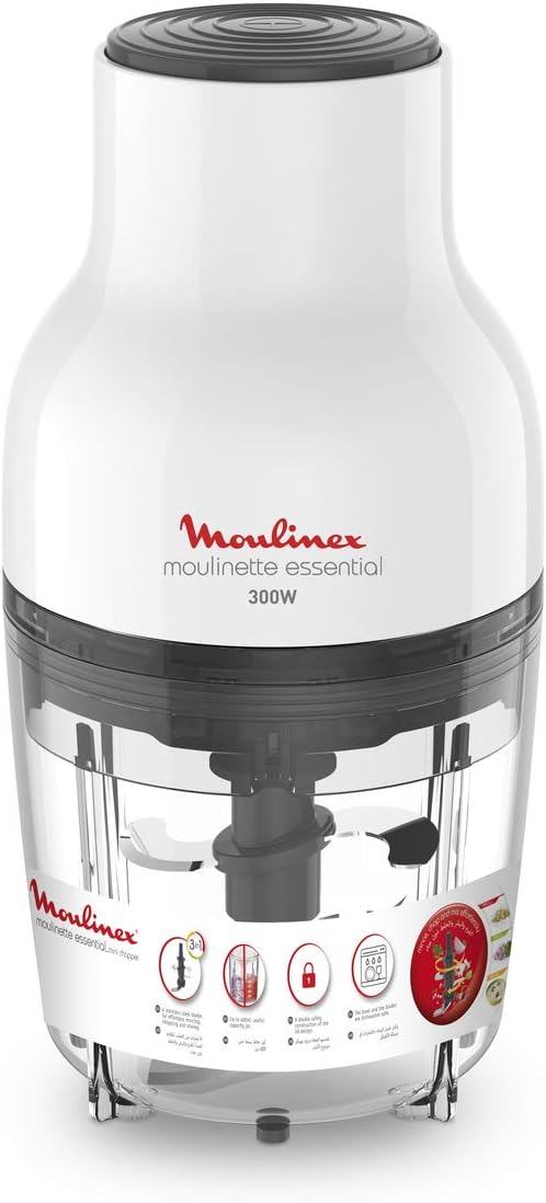 Moulinex Moulinette Chopper, 300W, Plastic, Black and White - Dj520127