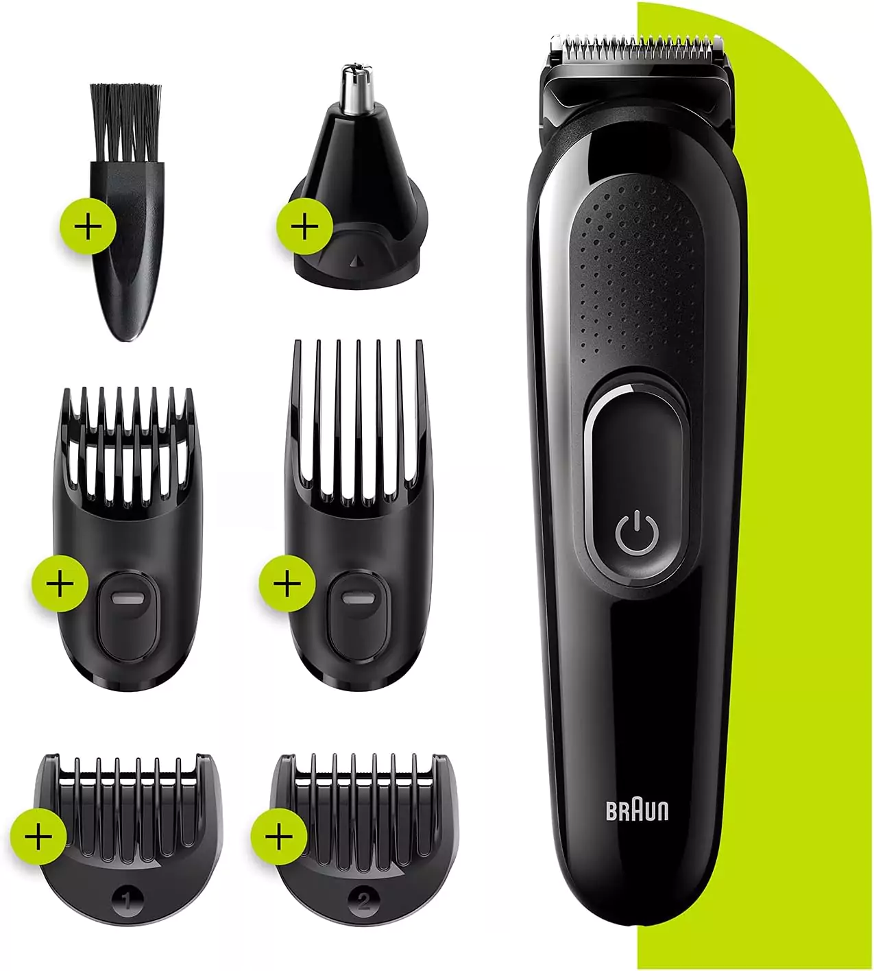 ماكينة حلاقة 6 في 1 متعددة الاستخدامات لتشذيب الشعر من براون، بلون اسود MGK3220