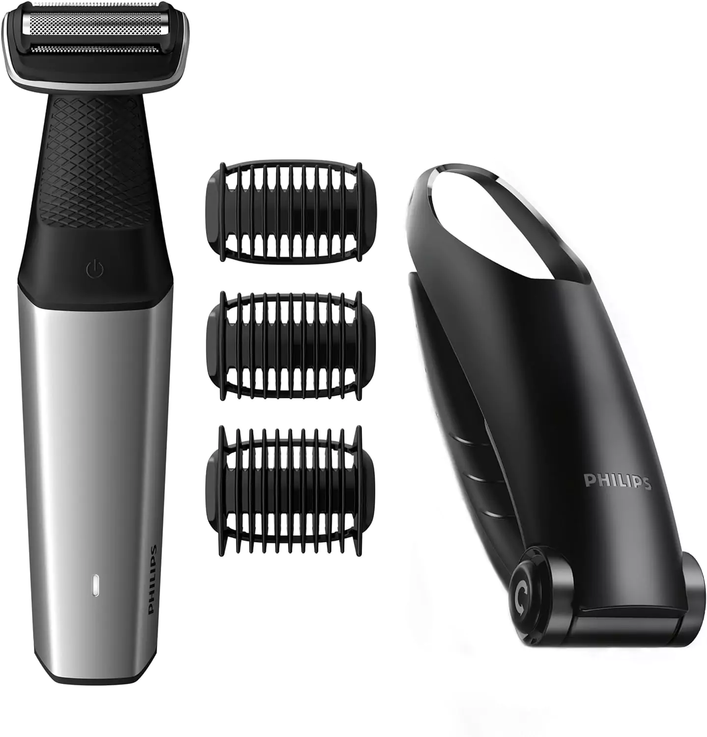 Philips BG5020/13 Rechargeable Waterproof Skin-Friendly Body Groomer with 3 Combs and Back Attachment
