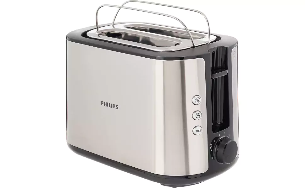 Philips Viva Collection Toaster, made of stainless steel, black, model Hd2650/91