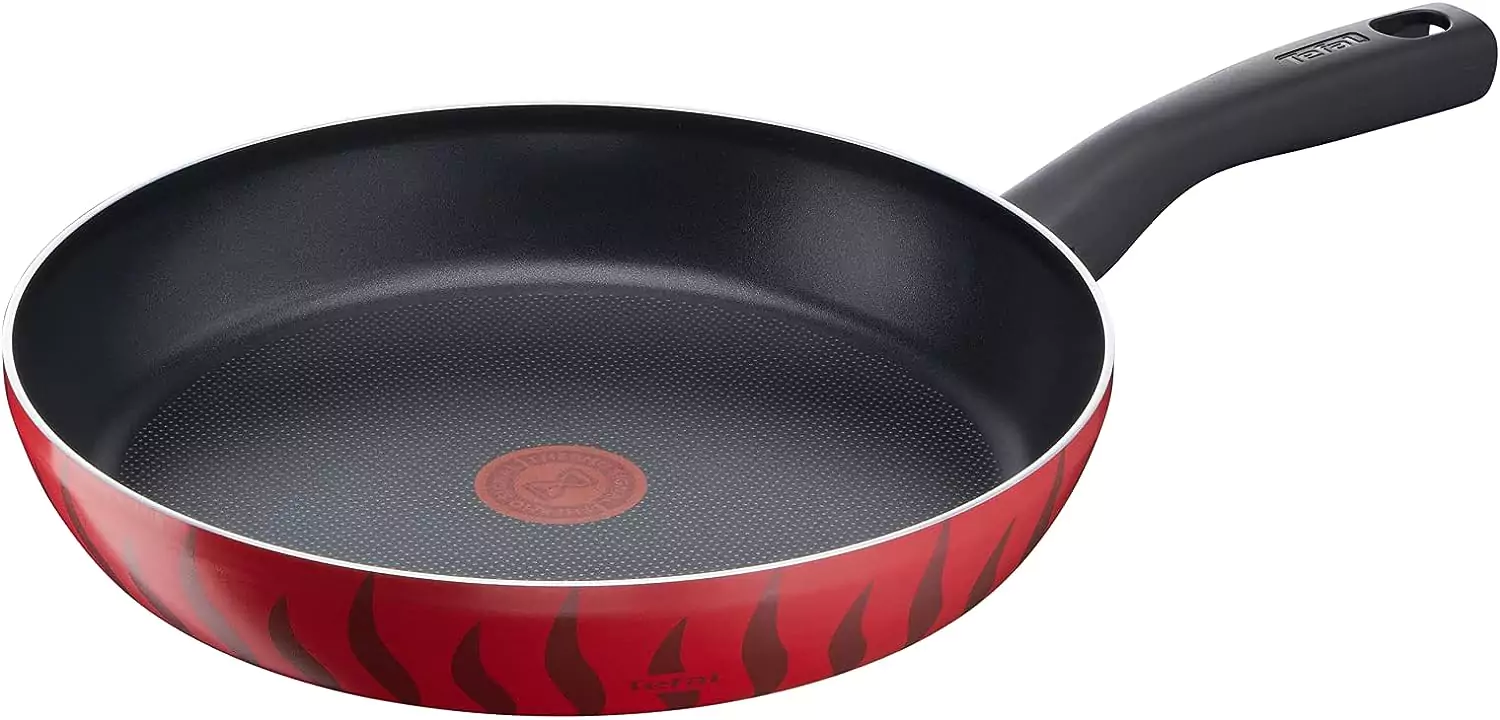 Tefal frying pan 30 cm non-stick with thermal indicator - 100% completely French industry - Tempo Flame