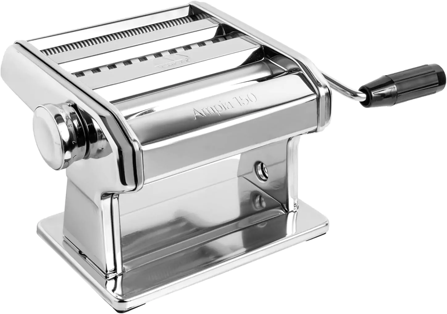 Marcato Atlas Impia 8356 Pasta Maker, Made in Italy, Made in Italy, Chrome-plated Steel, Silver, Includes Pasta Cutter, Manual Crank