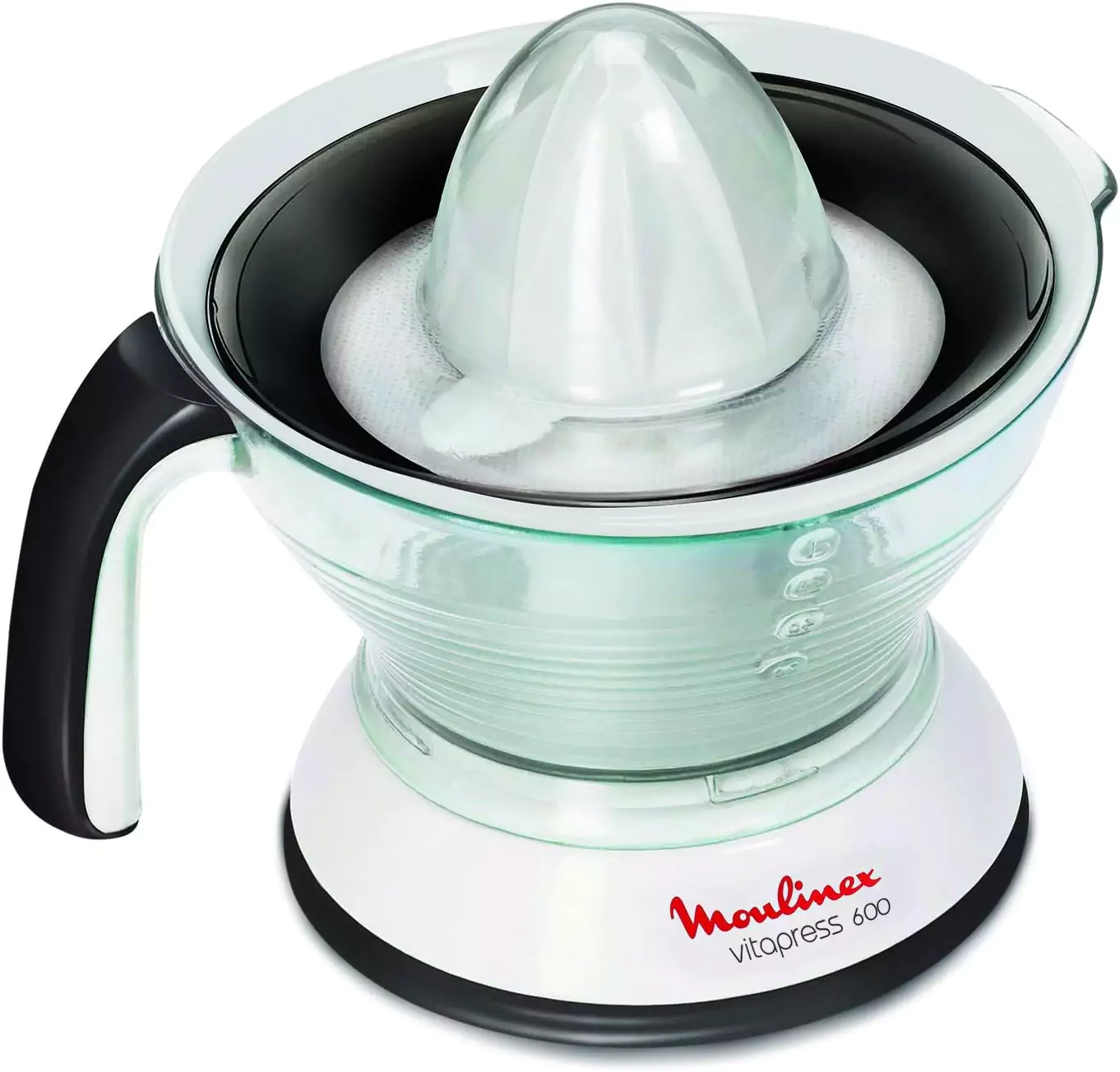 Moulinex plastic manual juicer with capacity of 0.6 liters, transparent color - model number PC300B27