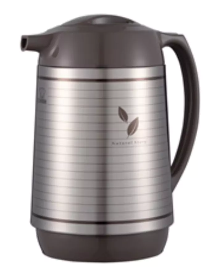 Zojiroshi Thermos (Abufel) Stylish Water Bottle with Japanese Design - Brown Striped - 1L - AHGB-10-XT