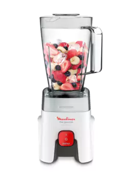 Moulinex Blender with Grinder and Grater, 500W, 1.5L, White, Made in France, with a two-year warranty, Model LM242B27