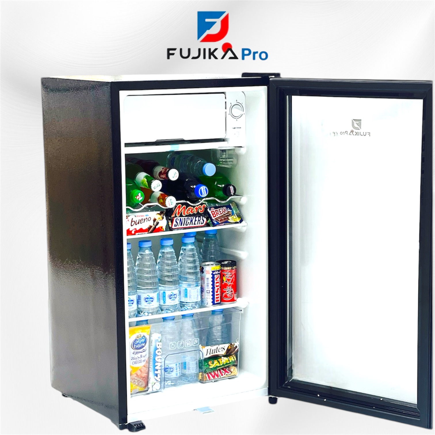 FUJIKA Glass door refrigerator with top freezer FJ-301