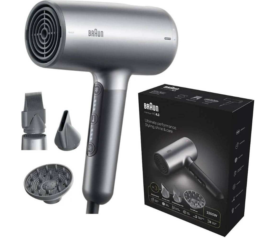 Braun HD435 2200 Watts Super Ionic Hair Dryer: Ultimate Performance, Styling, Shine & Care