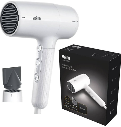 Braun HD210 -2100 Watt Hair Dryer: Lightweight and Fast Performance