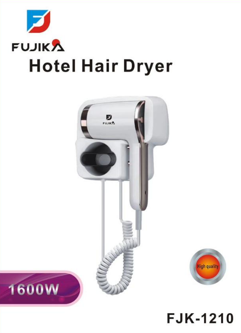 Fujika 1600W Wall-Mounted Hotel Hair Dryer | FJK-1210
