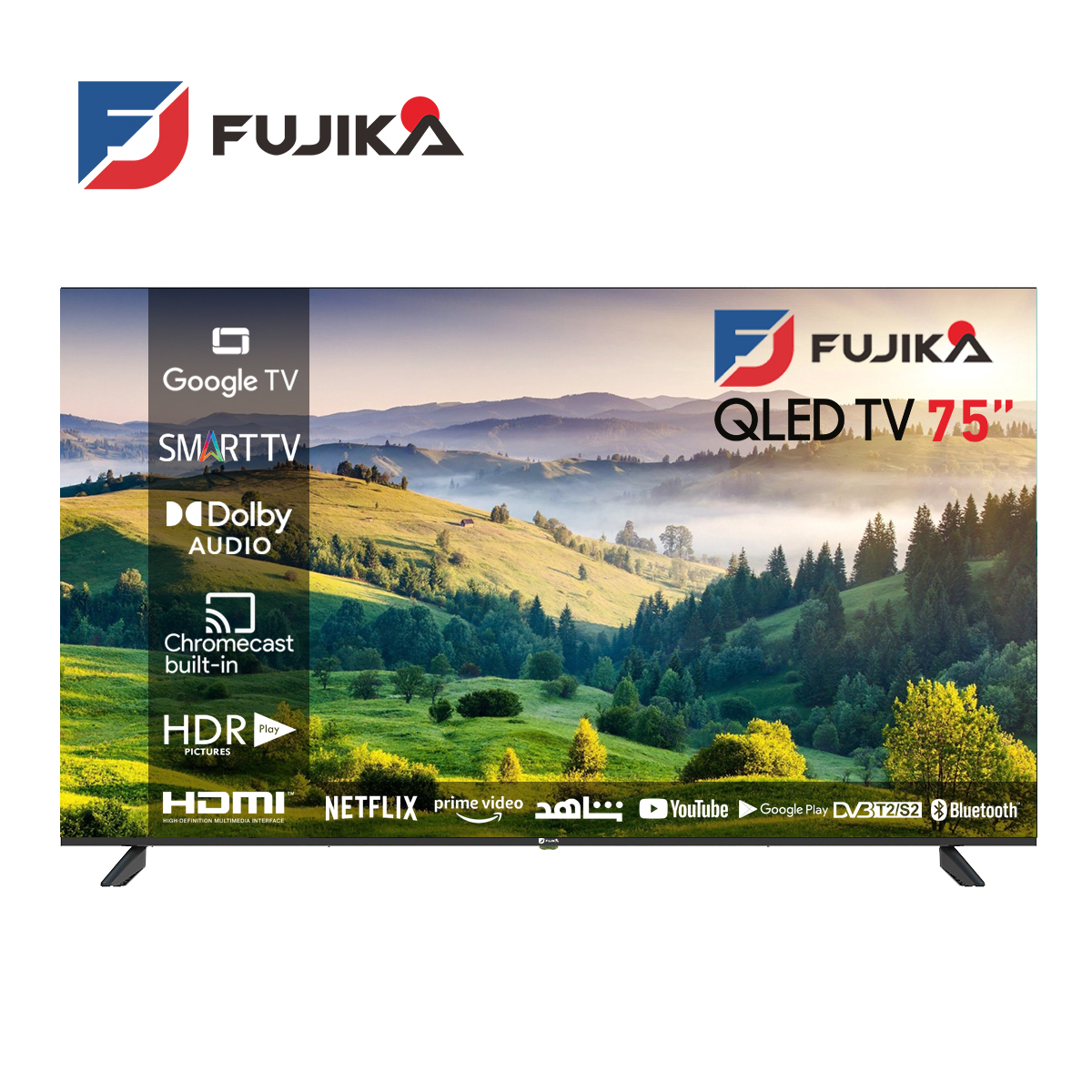 تلفزيون فوجيكا الذكي QLED 4K – مقاس 75 بوصة | موديل FJK-75KQG تلفزيون فوجيكا الذكي QLED 4K – مقاس 75 بوصة | موديل FJK-75KQG