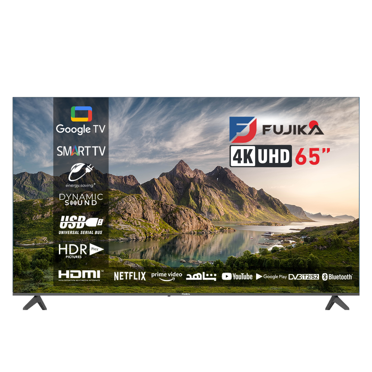 شاشة تلفزيون فوجيكا 65 بوصة UHD 4K ذكية بنظام Google TV – موديل FJ-65Q6